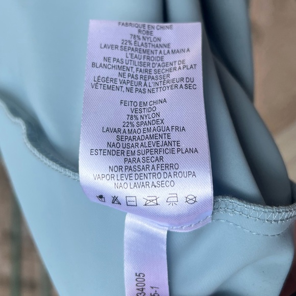 🆕 💎👗 Alex Evenings Light Blue Draped Sheath Dress with Jeweled Accent | Size 4 - Picture 15 of 16